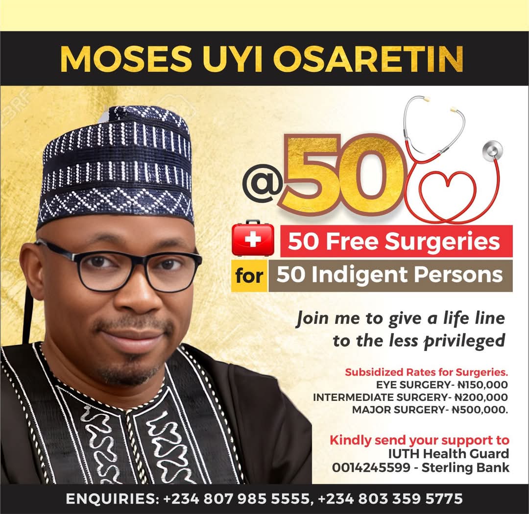 Uyi Osaretin @50 Medical Mission Gets Support From Bedrock Foundation